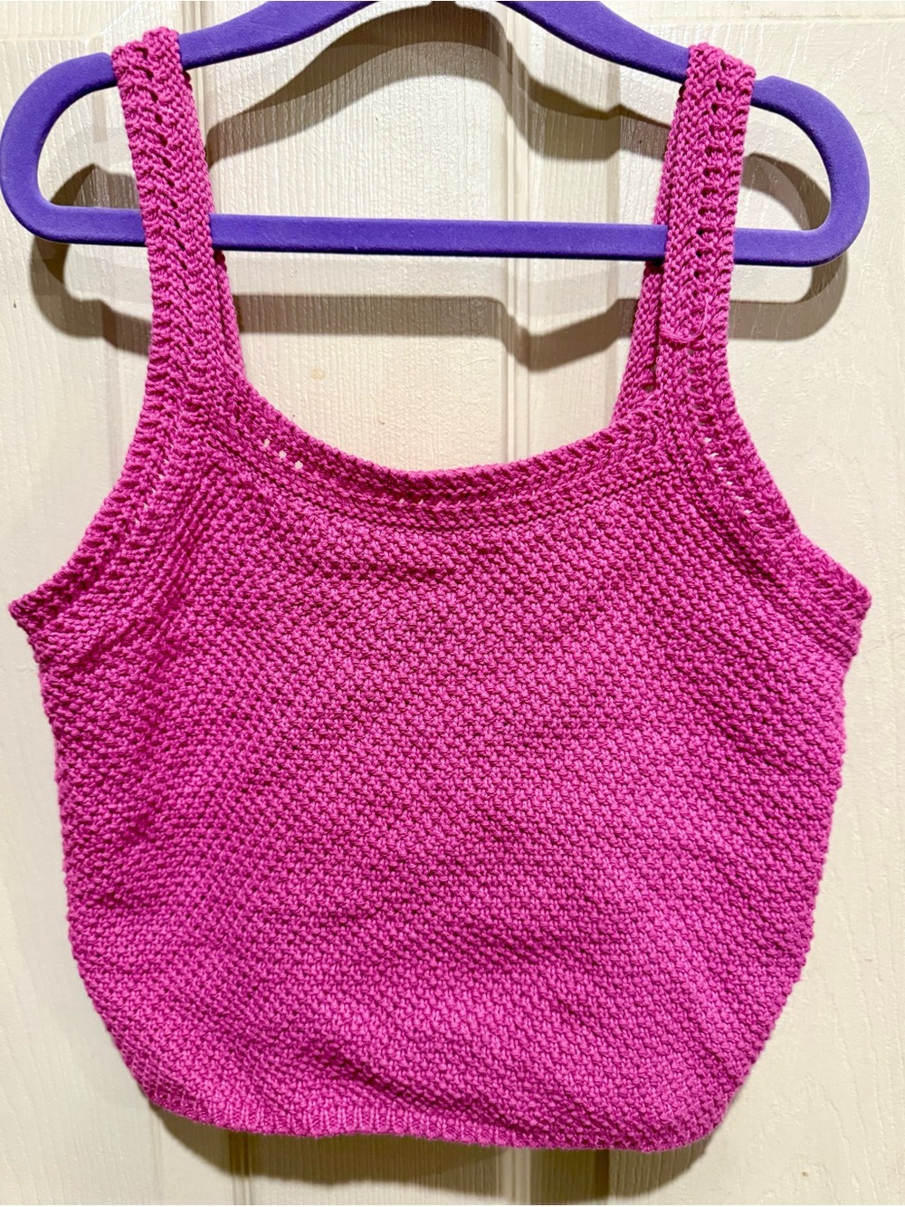 Girls' Knit Tank Top - Fuchsia Pink